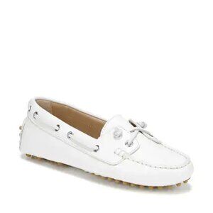 NEW Veronica Beard White Jia Boat Shoe 9